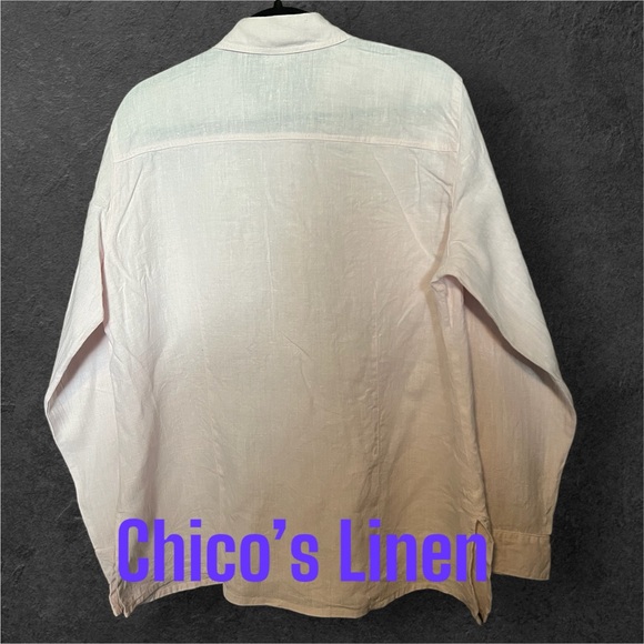 Chico’s Light Pink Linen Shirt - Picture 2 of 7